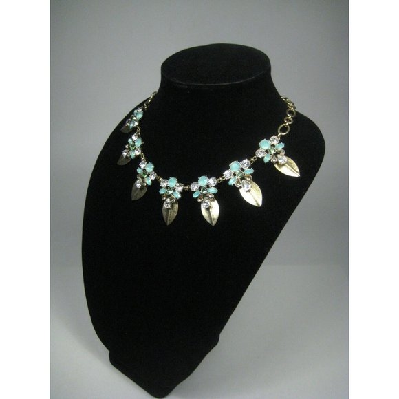 Mythologie Necklace Jewelry Fashion Women 17 Inch Goldtone Cluster Blue Runway - Picture 3 of 6